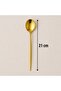 GOLD STAINLESS STEEL 6 PIECES ROUND FORM EAT SPOON - 2