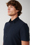 Men's Navy Blue Easy to Iron Classic Collar Knitted Lycra Cotton Shirt E 002051 - 2