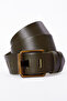 Men's 100% Genuine Leather Yellow Tubular 4.5 cm Jeans Belt Light Brown - 2
