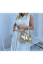 Knotted Women's Hand and Shoulder Bag with Chain Detail - 2