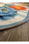 Leyla Collection Colorful Flowers and Butterfly Detailed Woven Base Decorative Carpet Leyla54 - 5