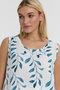 Women's Strappy Blouse - Muslin Olive Branch Pattern with Buttons on the Back - 1115 - 5
