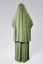 Women's Two Piece Prayer Dress with Headscarf Organic Cotton Elastic Sleeve Non-Slip Skirt Combed Hijab - 3
