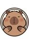 Alya Collection Cute Teddy Bear Patterned Woven Base Round Decorative Carpet Alya99 - 2