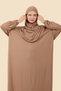 One Piece Hijab Dress with Detachable Headscarf Organic Cotton Elastic Handle Non-Slip Combed Cotton Fabric - 5