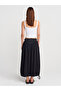 80422 100% Cotton Balloon Midi Skirt-Black - 2