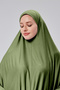 Women's Two Piece Prayer Dress with Headscarf Organic Cotton Elastic Sleeve Non-Slip Skirt Combed Hijab - 4