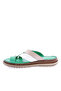 290-23y Women's Genuine Leather Cross-Strapped Flip Flops - Grass Garni - 3