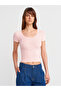 10755 Short-Sleeved Lace Textured Thin Knitwear Blouse