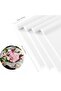 White Floral Wrapping Paper with White Edge 5Pcs, Waterproof Matte Transparent Bouquet Wrapping Paper, 58X58 cm - 2