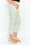 Women Textured Pattern Capri Pants, Light Green - 4