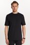 Men's Standard Fit Cotton Plain Basic Printed Crew Neck Black T-Shirt