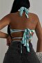 New Season Women's Tie Drawstring Detail Crop Blouse 12515 - 3