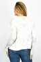 Women Crew Neck Long Sleeve Tie Dye Top, Off White - 4
