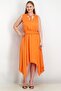 Women Tie Neckline Maxi Dress, Orange