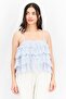 Women Square Neck Sleeveless Textured Top, Light Blue