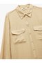 Viscose Fabric Covered Pocket Detailed Long Sleeve Shirt - 6