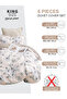 Printed Duvet Cover Set 6-Pcs – King Size 220x240 cm, Microfiber Fabric, No Filler Inside - 3