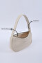 Cream Shk229 Faux Leather, Zippered Single Compartment, Baguette Model Hand, Arm and Shoulder Bag - 5