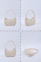 Cream Shk229 Faux Leather, Zippered Single Compartment, Baguette Model Hand, Arm and Shoulder Bag - 8