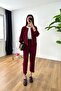 Mella Burgundy Zippered Suit