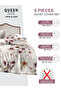 Printed Duvet Cover Set 6-Pcs – Queen Size 200x230 cm, Microfiber Fabric, No Filler Inside - 3