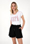Women's White Crew Neck T-Shirt 50305842 -Vr013 - 3