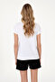 Women's White Crew Neck T-Shirt 50305842 -Vr013 - 5