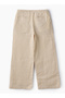 Girls Woven Cotton Flax Relaxed Fit Pants - 3
