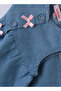 Girls Blue Sleeveless Embroidered Denim Dress - 5