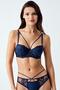 6110 Navy Blue Color Padded Bra Panties Set of 2 - 2