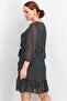 Women Embroidered Mini Dress, Black - 2