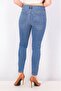 Women Skinny Fit Ankle Cut Rip Jeans, Blue - 4