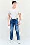 بنطلون جينز رجالي قابل للتمدد بقصّة Slim Fit، أزرق - 2