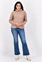 Women Turtle Neck Knitted Sweater, Brown - 4
