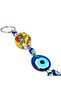 Elegance of Tile Art: Handmade Evil Eye Beaded Keychain Yellow - 3