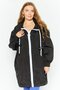 جاكيت نسائي سادة بغطاء رأس واقٍ من الرياح، أسود