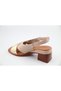 45208-1 Genuine Leather Orthopedic Beige Women's Heeled Shoes - 3