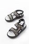 Girl's Black Lightweight Non-Slip Sole Sandals - 3