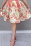 Girl's Floral Printed Collar Transparent Bow Detailed White Dress - 3