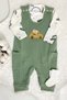 Baby Boy Embroidered Car 2-Piece Salopet Set Long Sleeve Snap Fastener Newborn Outfit Socks - 3