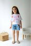 Girl's Suit with Embroidered Denim Shorts
