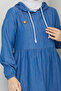 Women's Hooded Ferace Denim Cap - 7