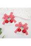 2 Pack Cherry Buckle Red Hair Clip Cloth Pinch Hair Clip - 3