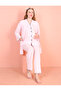 Maternity Long Sleeve Dressing Gown, Button and Piping Detail Pocket 3 Piece Pajama Set