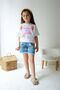 Girl's Suit with Embroidered Denim Shorts - 3