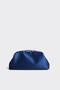 Navy Blue Satin Silver Sequin Detailed Clutch Evening Dress Bag - 2