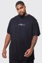 Oversize Large Size Black Hand Lettering Man Printed Unisex T-Shirt - 2