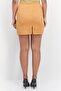 Women Solid Mini Skirt, Camel Brown - 4