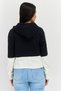 Women Sportswear Fit Long Sleeve Outdoor Hoodies, Black/White - 3